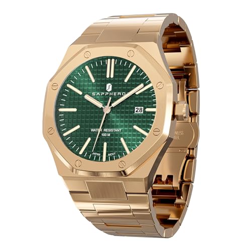 SAPPHERO Reloj Hombre Acero Inoxidable 50M Impermeable...