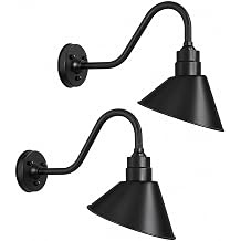 2-Pack Premium Outdoor Gooseneck Lights 10" - Elevate Your Establishment with Classic Barn-Farmhouse Charm and Extended Arms Perfect for Restaurant and Store Signage