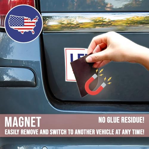 Image of Magnet Sticker Subtle Let's Go Taco Magnetic Anti Funny Leftist Feminist Social Justice Human Rights White Magnet for Bumper, Refrigerator, Cruise Door, Car, Truck 7.5x3.75in