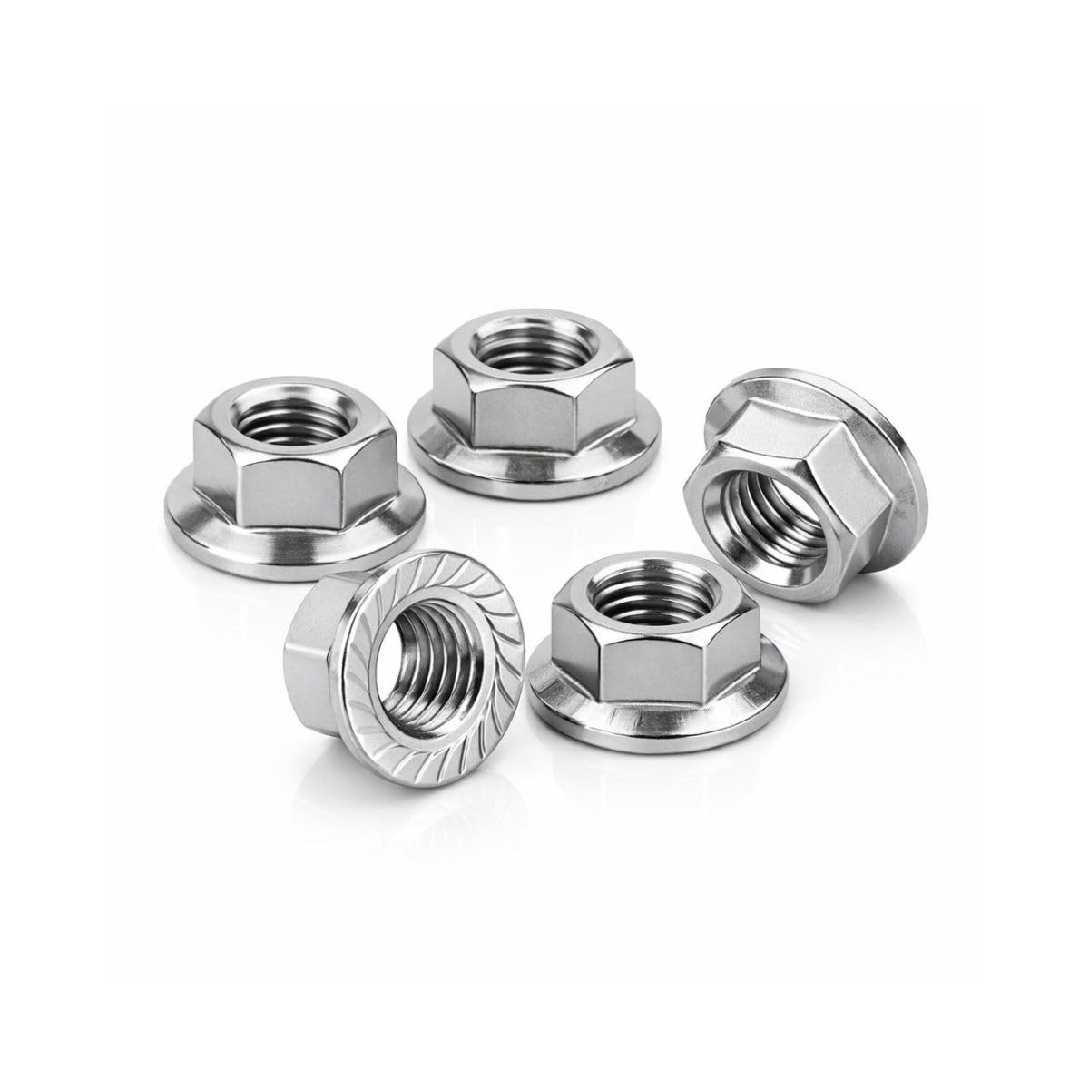 M8 Stainless Steel Flange Nut SS304 | Hex Flange Nut with Built-in Washer | Rust Proof Heavy Duty Nut |(Pack of 10)-image-7