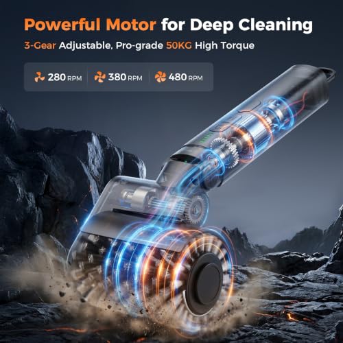 Image of Electric Grill Brush for Outdoor,Cordless BBQ Cleaner Rechargeable | 50kg High Torque,Anti-Shedding Brush,150 Min Runtime,3 Speeds, 3 Brush Heads, Angle Adjust,Family BBQs & All Grills,Griddle