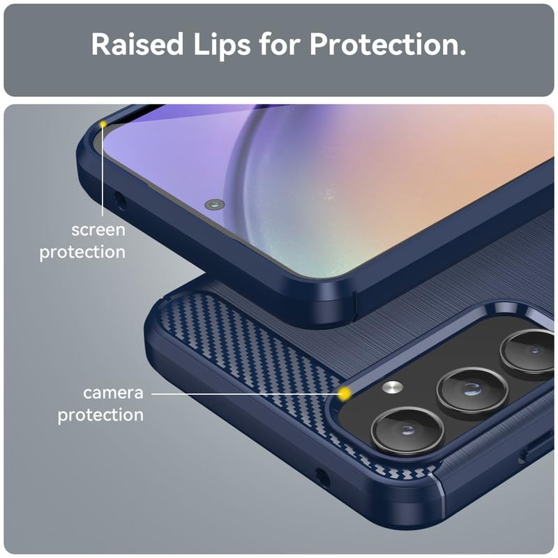 Image of Hybrid Carbon Fiber Back Case for Samsung Galaxy A55 5G (Blue)