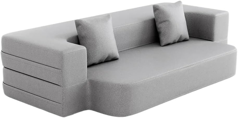 79" Folding Sofa Bed Upholstered Full Sleeper，for Living Room, Bedroom and Office，Grey