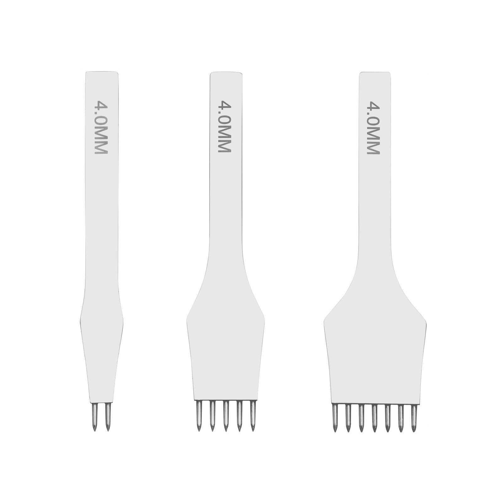 Herramienta para Manualidades, Herramienta de perforación de 2/5 / 7 Puntas, Punzones de Costura con Cordones, 3mm, 4mm, 5mm, perforadoras para Manualidades de