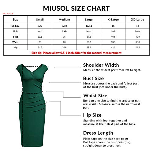 Miusol Women's Vintage Slim Style Sleeveless Business Pencil Dress (Large, Black) #TOP5