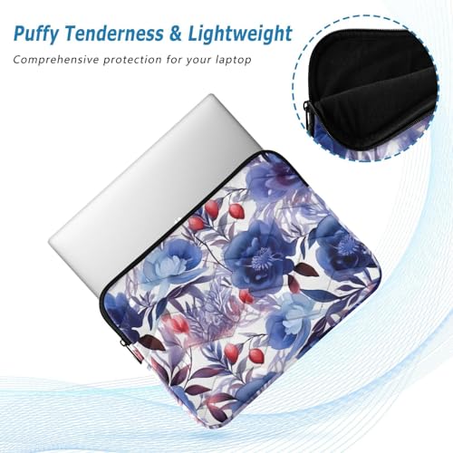 Funda para portátil 13-14 pulgadas con flores azul púrpura miniatura 5