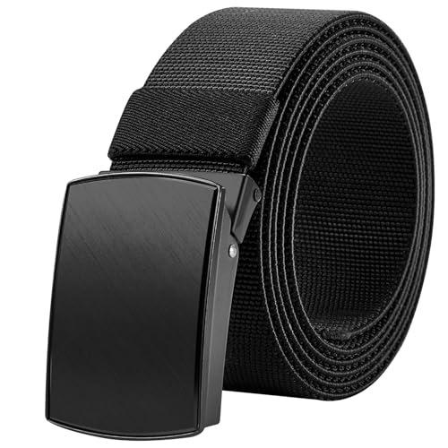 Mens Belt Plus Size Adjustable Web Work Belts for Men Black