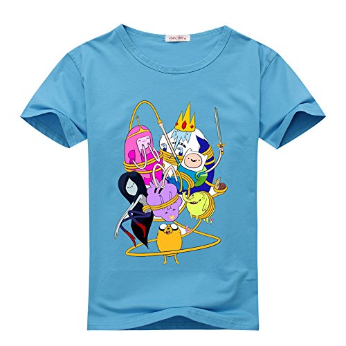 T-shirt Adventure Time pour femme en coton bleu ciel taille L