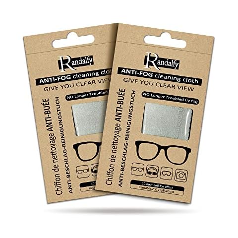 Randalfy Anti Fog Wet Cloths, Eyeglasses Cleaning Cloths Reusable 1000 times - Cleaning Wipe for all kinds of lenses, Glasses, Spectacle, Screen Cleaner, Glasses Wipes, Lenses Wipe - 15cmX15cm(2 Pack) Cover