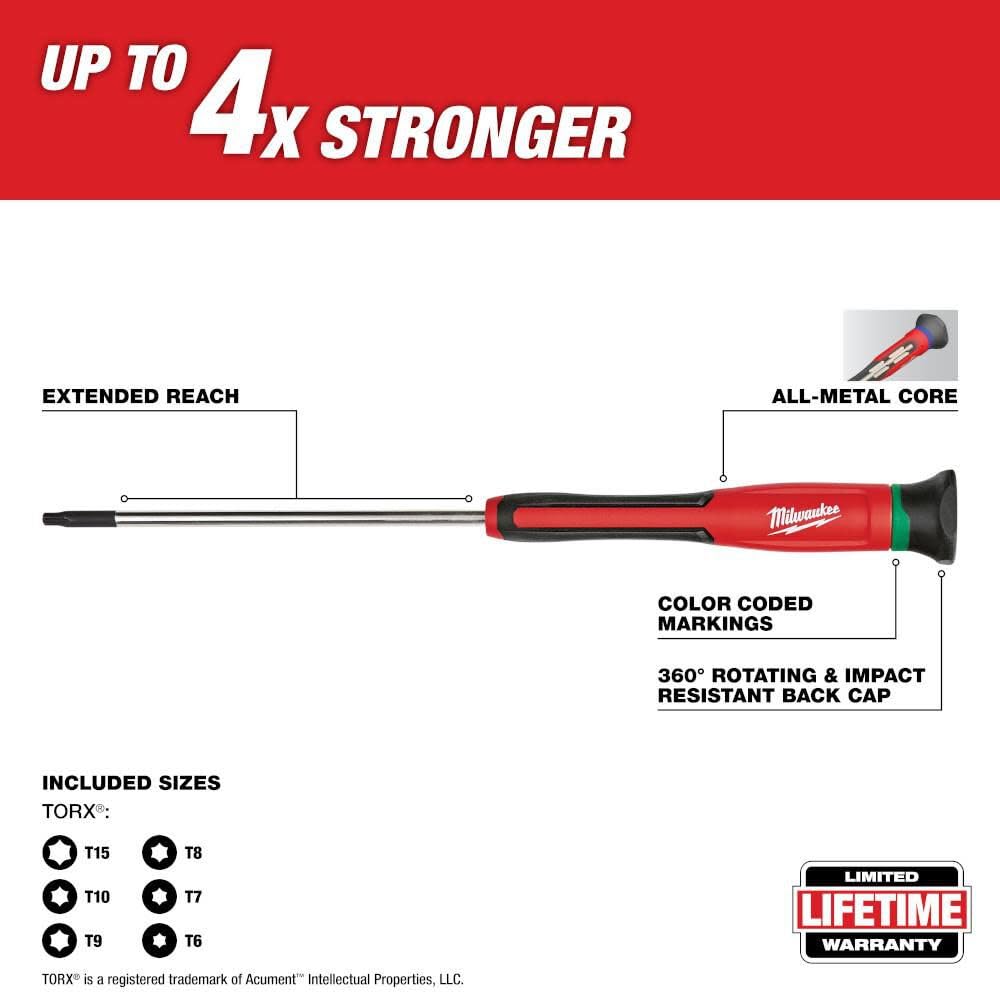 Milwaukee 48-22-2610 6-Piece Precision torx Screwdriver Set