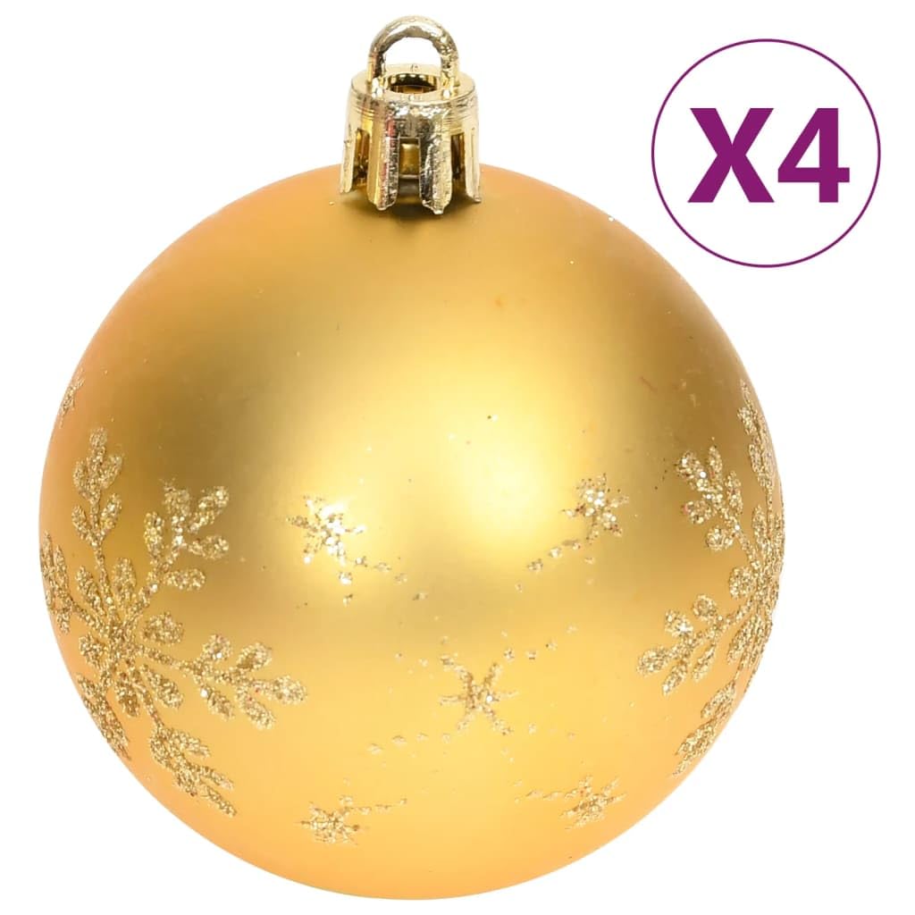 Juego de 70 bolas de Navidad de plástico, color dorado y rojo, diferentes tamaños y formas, incluye caja de almacenamiento para adornos de árbol de Navidad