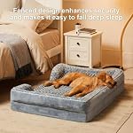 BFPETHOME Lits pour chiens pour chiens extra grands, lavables, Bolster Canapé lit avec doublure imperméable & Coquille de mousse d'oeufs non kidnappés pour les animaux de compagnie qui dorment, lit pour animaux de ménage