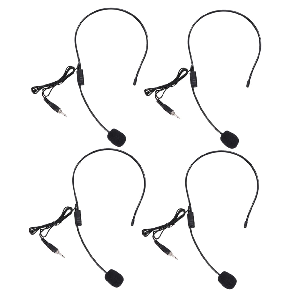 OFFSCH 4Pcs Condenser Earhook Microphone Headset for Voice Amplifier Sound Pickup Compatible with Segment Systems for Teaching Presentations
