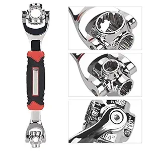 Mysticoal 48 in 1 Tiger wrench Swivel Head Multi Tool Spanner Tools Socket Works with Spline Bolts Multi function Pass Torx 360 Degree 6-Point Universal Furniture Car Repair, 48 in 1 wrench (Multicolour)