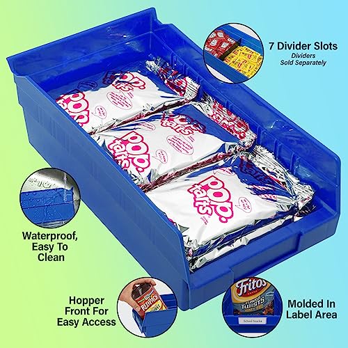 Akro-Mils 30130 Plastic Organizer And Storage Bins For Refrigerator, Kitchen, Cabinet, Or Pantry Organization, 12-Inch X 6-Inch X 4-Inch, Red, 12-Pack #TOP3