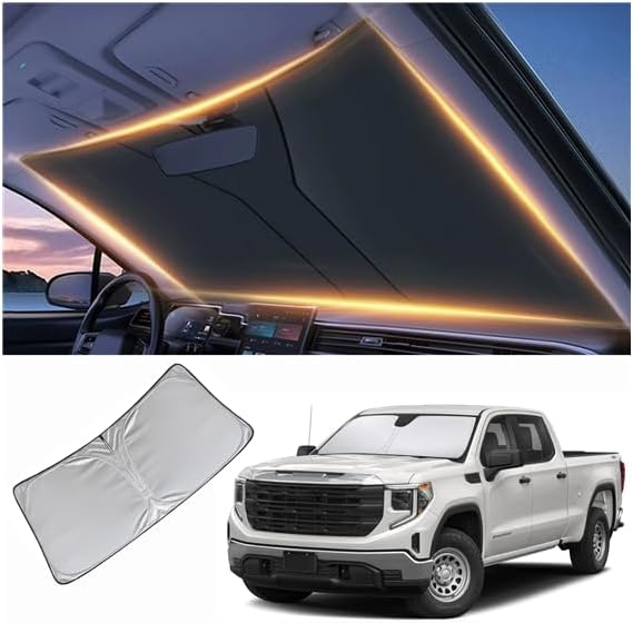 LZYYQX Windshield Sun Shade — Custom Fit for GMC Sierra 1500 (1999–2025)