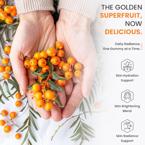 Image of NATURYZ Sea Buckthorn with Glutathione & Vitamin C for Skin glow- 30 Gummy