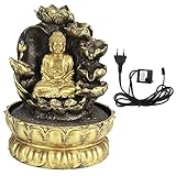fontana buddha giardino Le decorazioni della fontana del Buddha, con luci a LED, possono creare un ambiente tranquillo e purificare le anime.