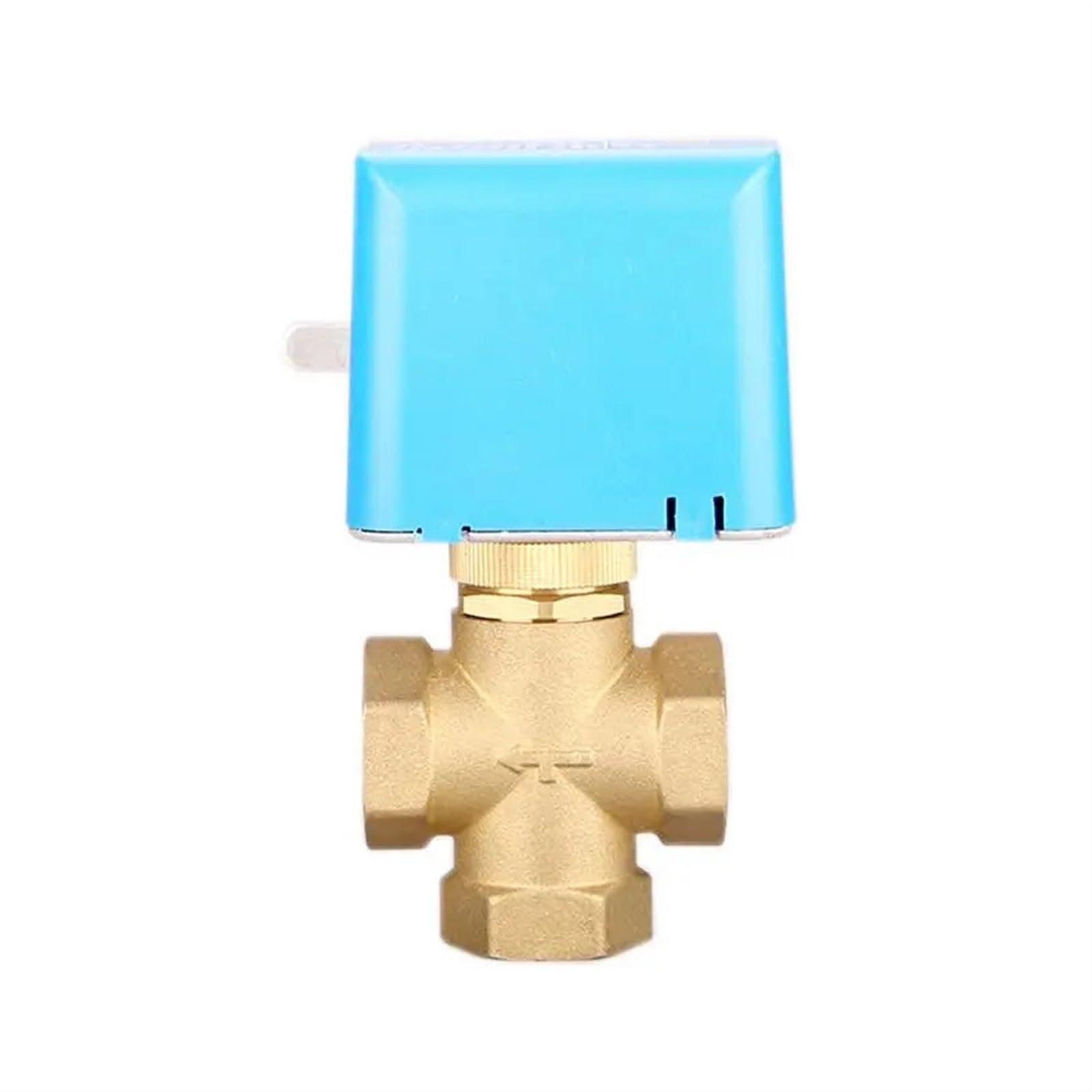QRUYHBAJU 3/4" 1" Motorized Electric Brass Globe Valves 2 Wire AC220V Three Way Stop Shut-off Valve(0.75 Inch)