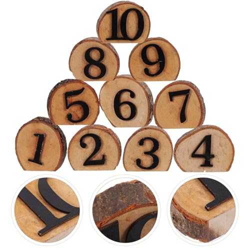 Numéros de table de mariage champêtre en bois chic et réutilisables - 7