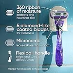 Gillette Venus Deluxe Smooth Swirl Women's Razor Handle + 4 Blade Refills, Flexible Handle and Pivoting Head - Image 2