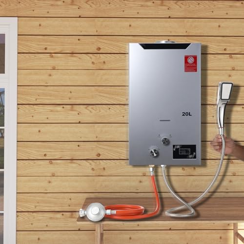 TABODD 20L 40KW LPG Gas Durchlauferhitzer mit Gasdruckregler, Propangas...