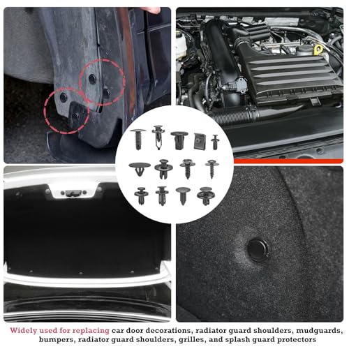 Image of Car Retainer Clips & Fasteners Kit - 33 Universal Sizes Nylon Bumper, Fender Rivets, Door Panel Clips, and Plastic Rivets with 10 Cable Ties and Removal Tool for Toyota, Ford (2080pcs)