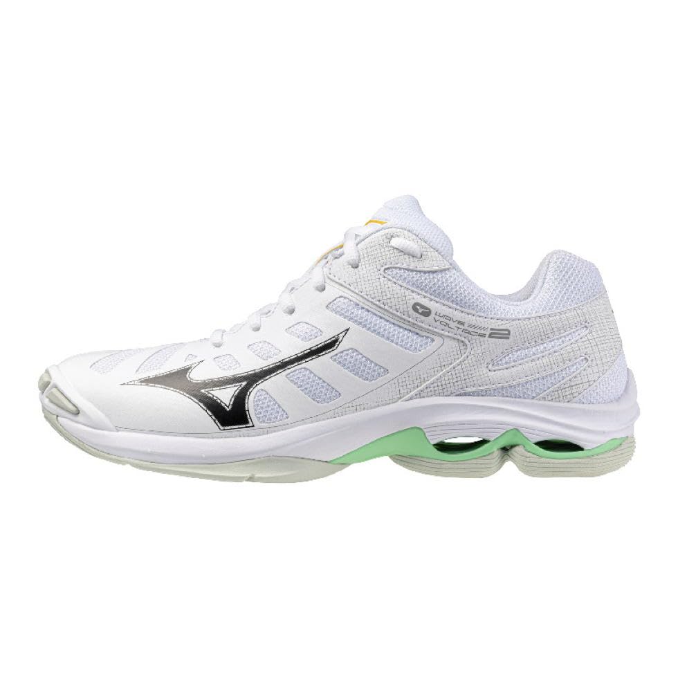 Mizuno Wave Voltage 2, Scarpe da Pallavolo Unisex, White/Black/Frozen Emerald (Sistema Taglie Calzature EU, Adulto, Numero, Media, 44.5)