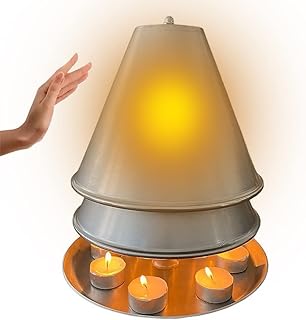 Teelichtbrenner, Doppelwandiger Teelichtbrenner Keramik Heizstrahler, Kerzenhalter Für bis zu 4-8 Teelichthalter (Aluminiu...