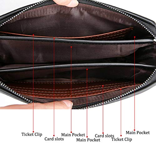 Password Lock Men's Clutch Wallet PU Leather Zipper Long Wallet Business Leisure Large Capacity Wallet4