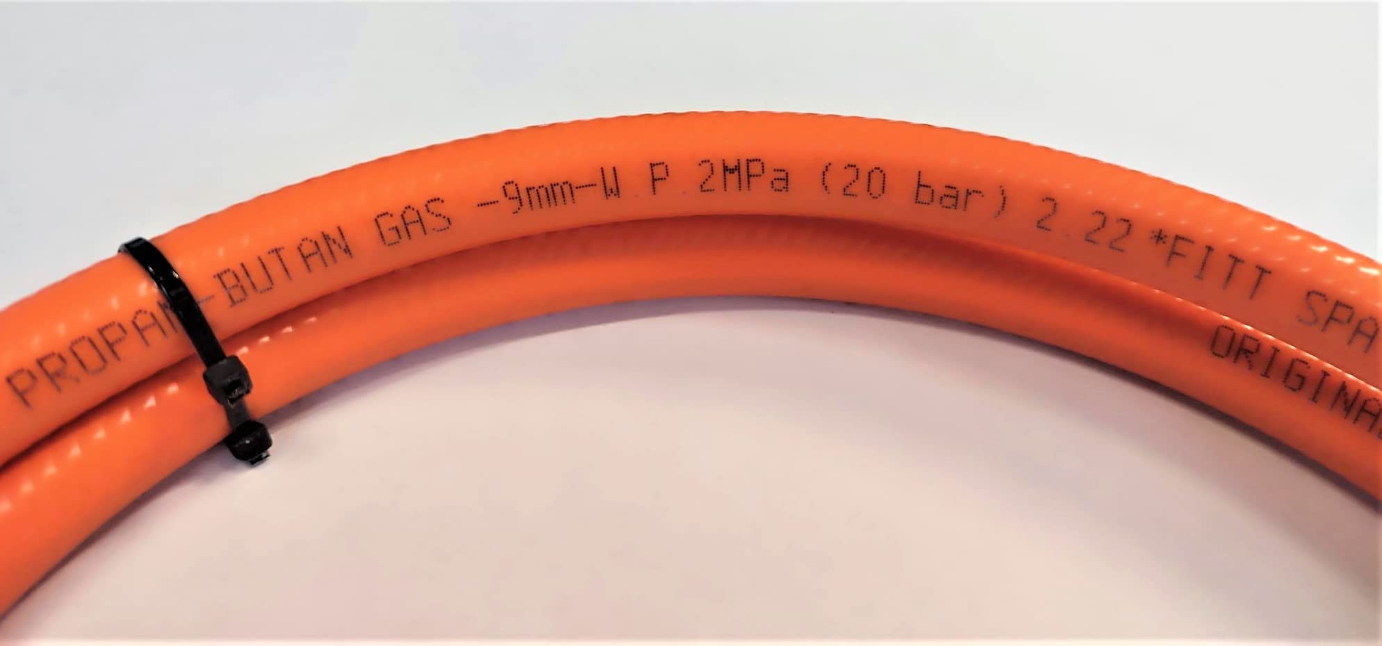 Propan Butan Gasschlauch 100cm (1m) | 20 bar | Ø9mm | 21.8" - 21.8" Zoll LKS Anschluß mit Schnellkupplung | bis -30°C | Propangasschlauch | Gas Hose für Camping, Gasgrillgeräte