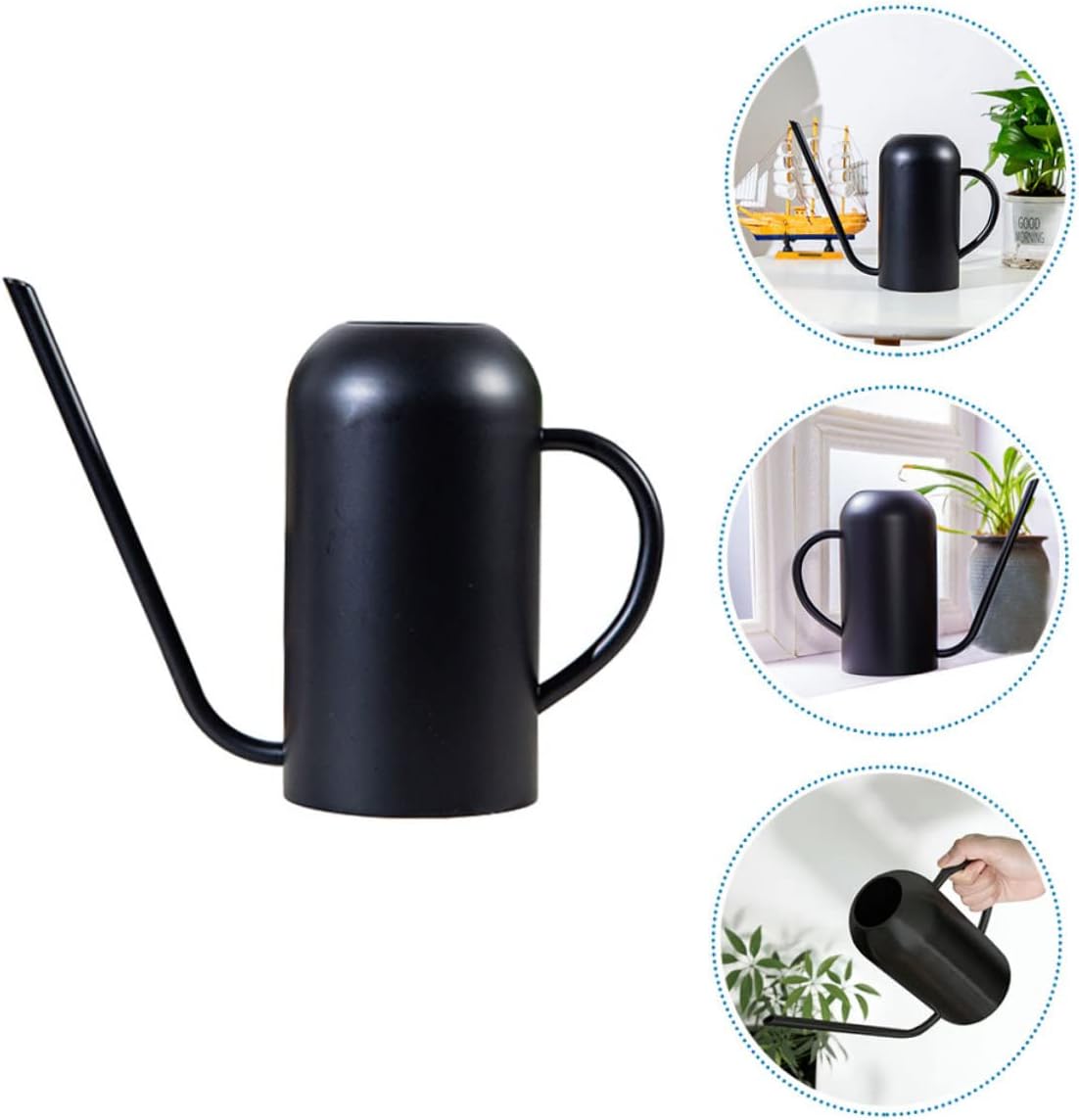 Watering can,2pcs Spout Watering Kettle Houseplant Watering Can Watering Can Indoor Metal Water Jug Home Watering Pot Garden Supplies Gardening Water Can Flowers Succulent Watering Pot(Blackx3pcs)