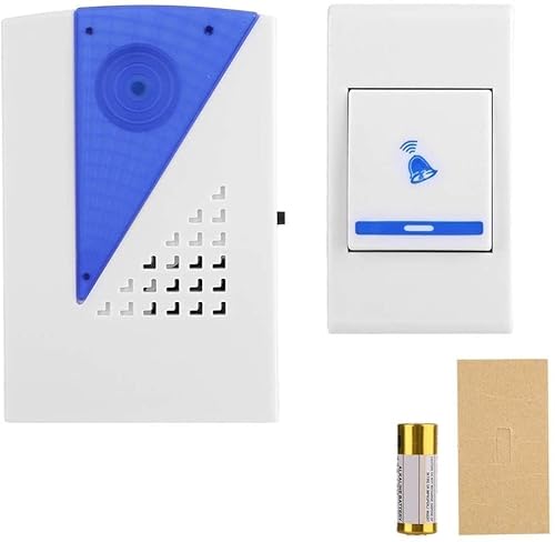 Image of Wireless Door bell Kit Over 100 Feet Range 32 Rings Door Bell Chime LED Flash Cordless Wireless Calling Remote Cantrol Door Bell Ideal for Home/Shop/Office