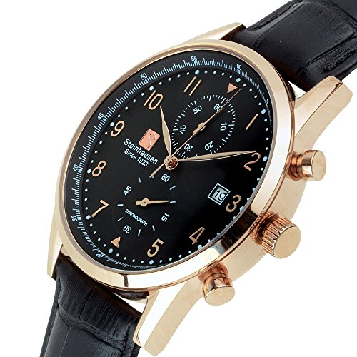 Men's S0919 Lugano Chronograph Stainless Steel and Black Leather Dress Watch2