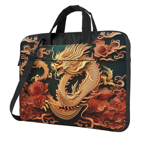 Housse ordinateur portable antichoc et imperméable avec imprimé dragon traditionnel