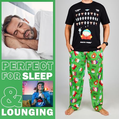 South Park Pajamas for Teens Men T Shirt Long Pants PJs Set Funny Loungewear Gifts2
