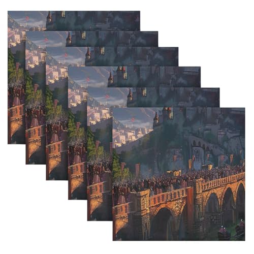 Servilletas de Tela Satinadas Castle Set x6 miniatura 6