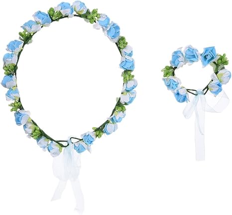Ruier Tong ヘア花輪 お花の冠 リストレット 腕輪 花冠セット ヘッドドレス 髪飾り リングガール フラワーガール 子供 結婚式 ウェディング 誕生日パーティー 写真撮影 お祝いなどにもお勧め 大人気 ブルー ヘアアクセサリー オンライン通販 Ruier Tong ヘア花輪 お花の冠 リストレット 腕輪 花冠セット ヘッドドレス 髪飾り リングガール フラワーガール 子供 結婚式 ウェディング 誕生日パーティー 写真撮影 お祝いなどにもお勧め 大人気 ブルー ヘアアクセサリー オンライン通販
