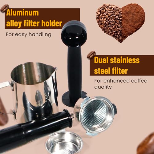 GIANNA Espresso Machine 20 Bar, Compact Espresso Maker with Steam Milk Frother, Stainless Steel Coffee Machine with 60oz Removable Water Tank for Cappuccino, Latte, Silver - Image 5