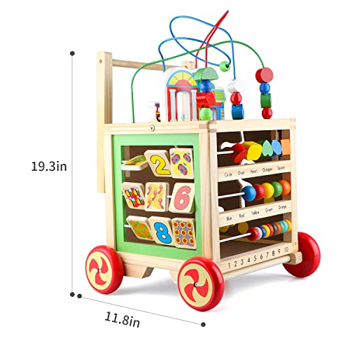 Gemileo Wooden Activity Cube Center Toys With Bead Maze Clocks Shape Sorter Abacus 6 In 1 Learning Educational Toys Birthday Gifts For Toddlers Kid12 Month 1St Girls Boys #TOP7