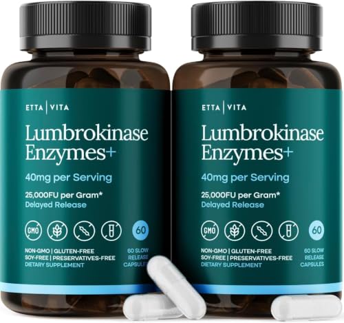 Lumbrokinase Supplement 40mg/Serving (Max Activity - 800,000 Units) - 120Ct