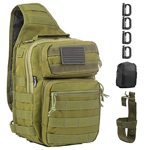 GZ XINXING Tactical Sling Military Shoulder Backpack EDC Assault Range Bags (Green)