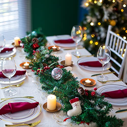 Gold Iron Plate Candle Holder - Inweder Candle Plate For Pillar Candles, Set Of 12 Candle Tray, Candle Dish, Decorative Pedestal Candle Stand For Led & Wax Candles, Weddings, Party, Home Decor #TOP3