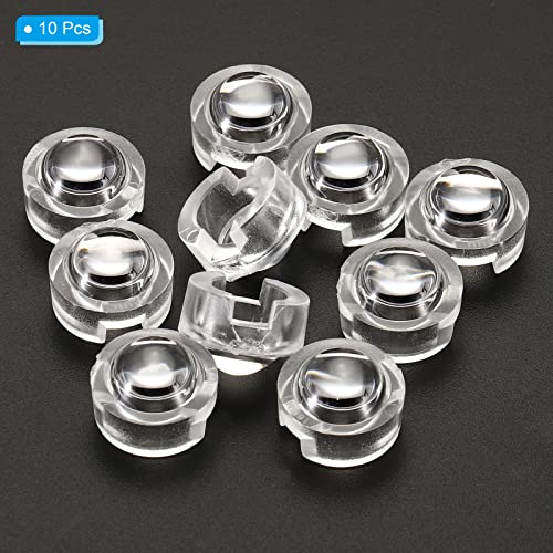 Image of PATIKIL 13mm LED Convex Lens, 10 Pack 15 Degree Beam Angle Acrylic LED Optical Convex Condenser Lens for 1W 3W LED Lamp Beads Infrared Cameras, Transparent