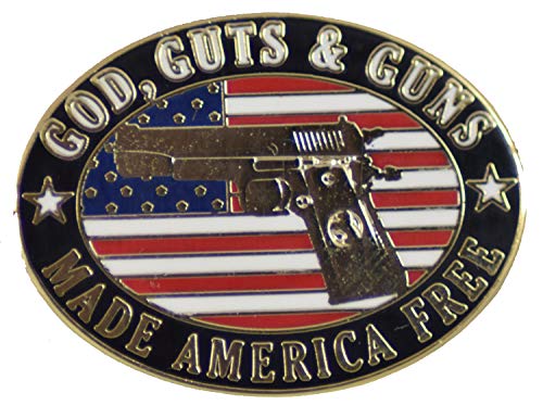 God, Guts and Guns LAPEL PIN OR HAT PIN - Size 1