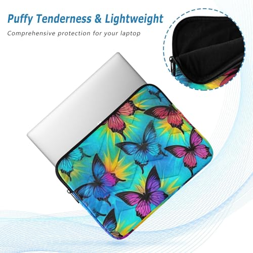 Funda para portátil Butterfly azul y púrpura 13-14 pulgadas miniatura 5