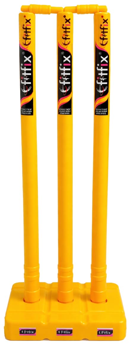 Fitfix Cricket Stumps with Stand Cricket Kit Plastic Wickets for Cricket Standard Wickets for Match, Tournament Stump with Stand & Bails- -3 Plastic Wickets,2 Bails, 1 Stand (1 Set) -Large-image-13