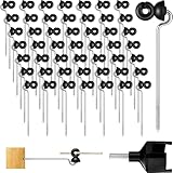 Otoolling 50 Pcs Black Electric Fence Wire Screw-in Insulator and 1 Insulator Socket Tool Labor-Saving Fence Ring Post Wood Post for Tape Rope Electric Wire Animal Agricultural Garden(Classic)