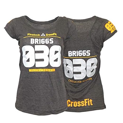 Reebok Samantha Briggs 2013 Crossfit Games Women's Grey Athlete Jersey PlayDry Performance T-Shirt A35686 (Medium)
