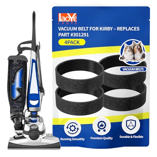 Image of 4-Pack Vacuum Belts Replacement for Kirby Part 301291, Fits G3 G4 G5 G6 G7, Sentria, Ultimate G, Diamond Edition, Avalir /Avalir 2 Upright Vacuums